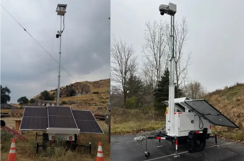 Torre de câmeras para canteiros de obras