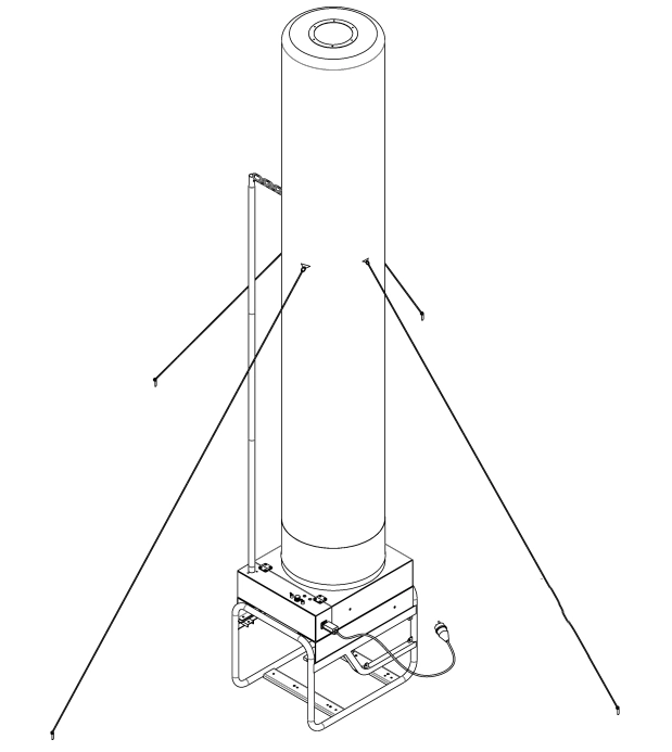 Lâmpada tubular inflável com gerador