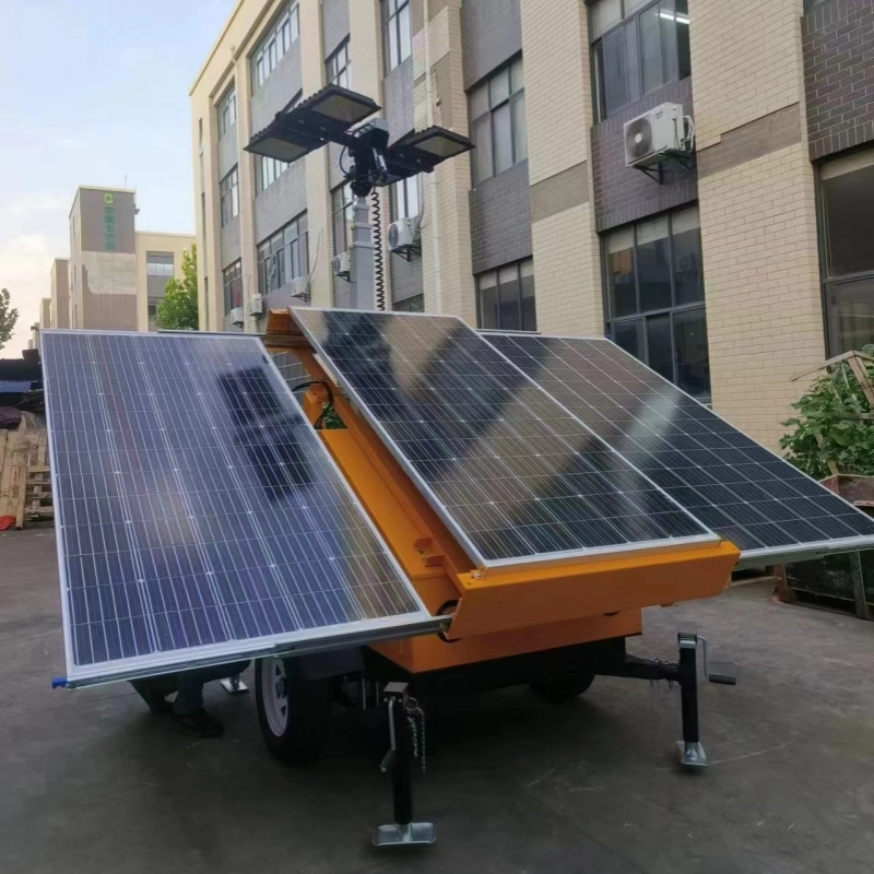Remorque de tour d'éclairage solaire