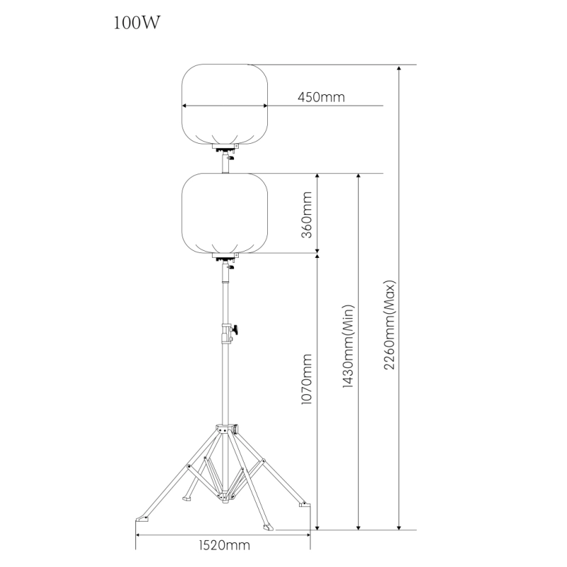100W Mini Balloon Light Tower
