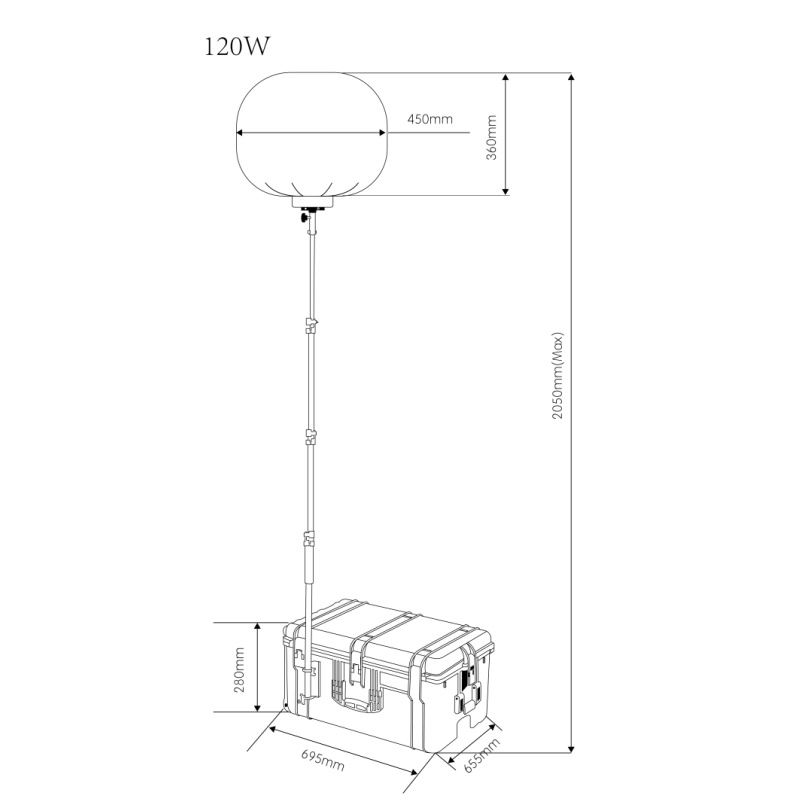 120W Case Balloon Light
