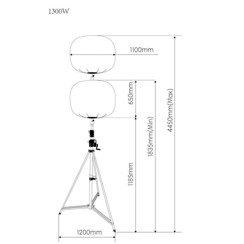 1300W Ballon-Lichtturm