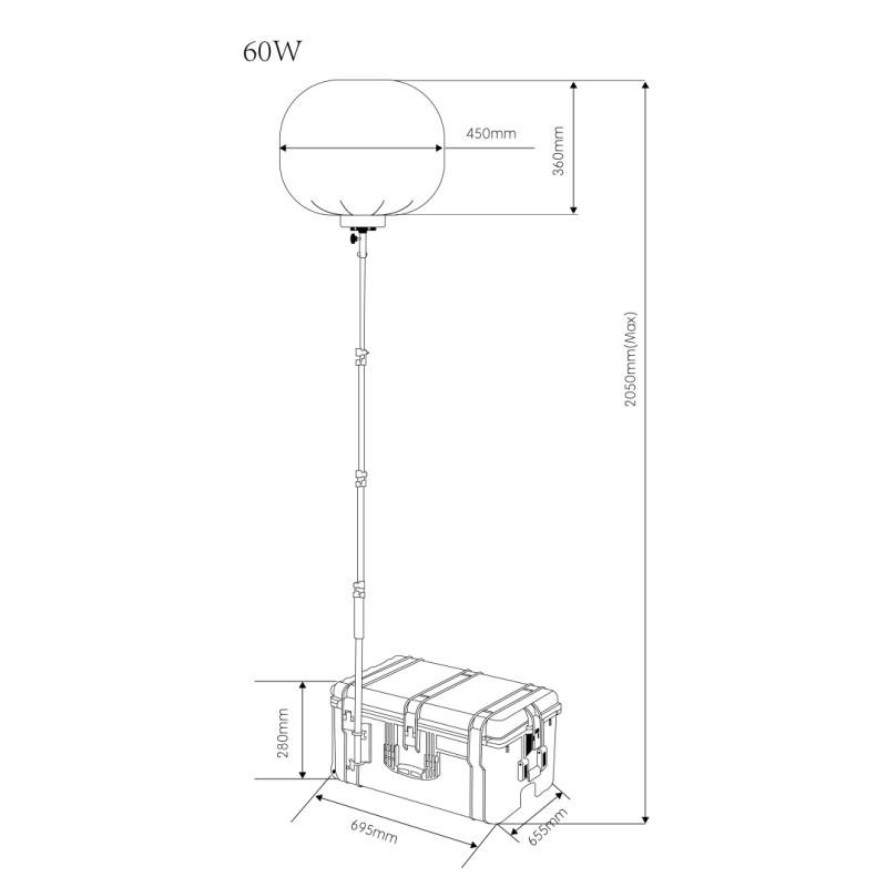 60W Case Balloon Light