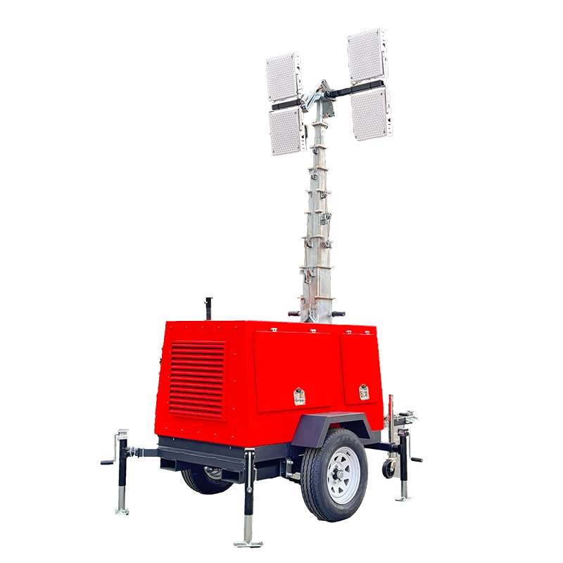 Hydraulic mast light tower